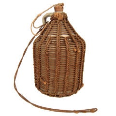 Used Unusual Rope Wrapped Stoneware Jug for Ship