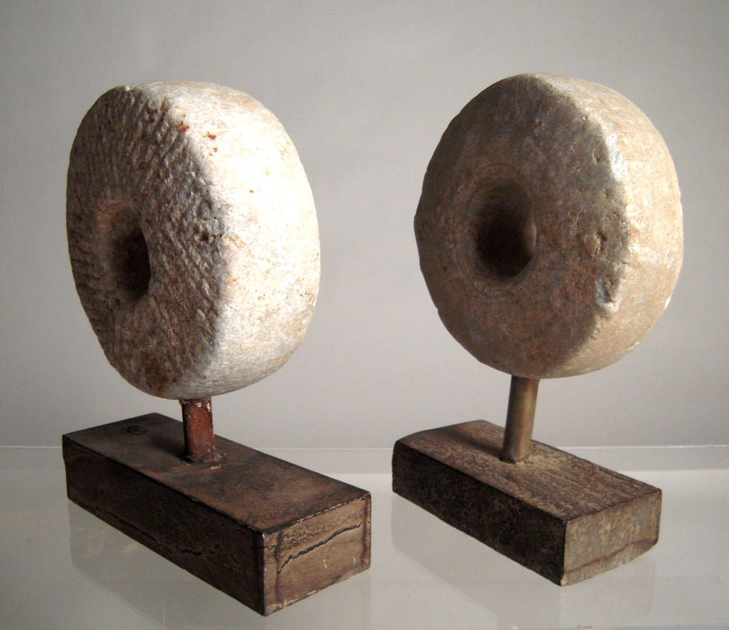 Two Carved and Mounted Mill Stones 2