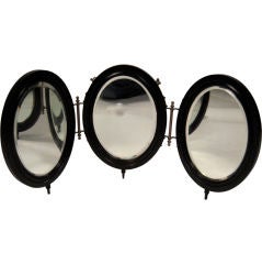 Strikingly 'Modern' 3-Part Oval Table or Wall Mirror, c. 1870s