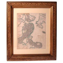 Antique 1842 Map of Boston