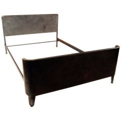 Pair (1 shown) of 1940s Steel Double Beds by Norman Bel Geddes