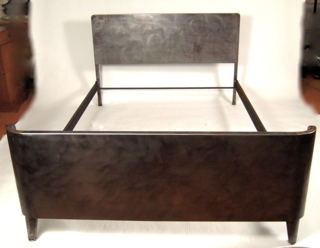 American Pair (1 shown) of 1940s Steel Double Beds by Norman Bel Geddes