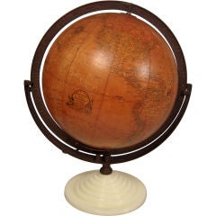 Vintage Art Deco Period Illuminated Globe with Glass Base