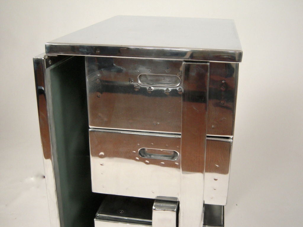 Mid-20th Century A Folding Polished Steel Campaign Desk or Side Table, c. 1940s