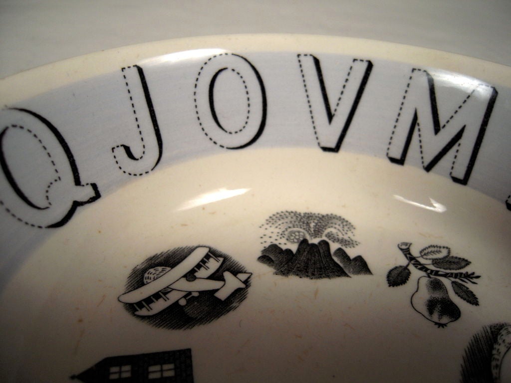 English Eric Ravilious  'Alphabet' Bowl by Wedgwood, circa 1937