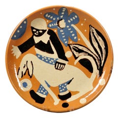 French Art Deco Pottery Charger, circa 1930s