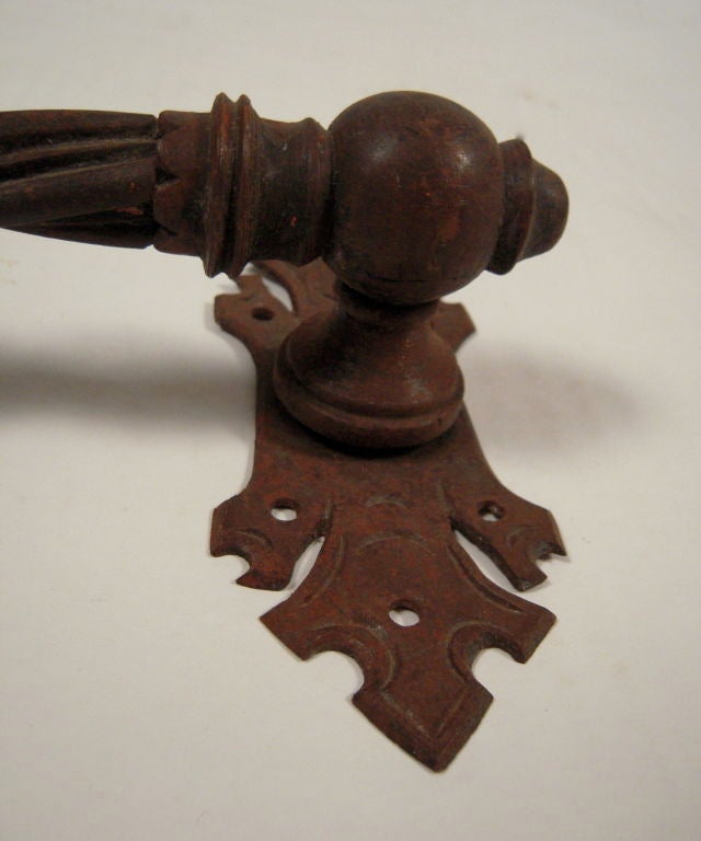 20th Century An Arts and Crafts Period Medieval Style Wrought Iron Door Handle