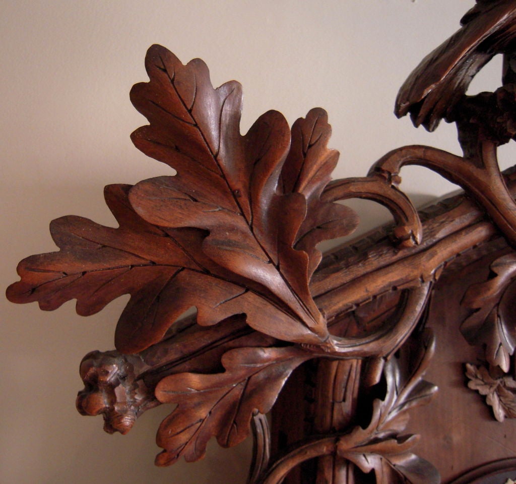 Walnut Impressive, Large 19th C Carved Black Forest Cuckoo Clock