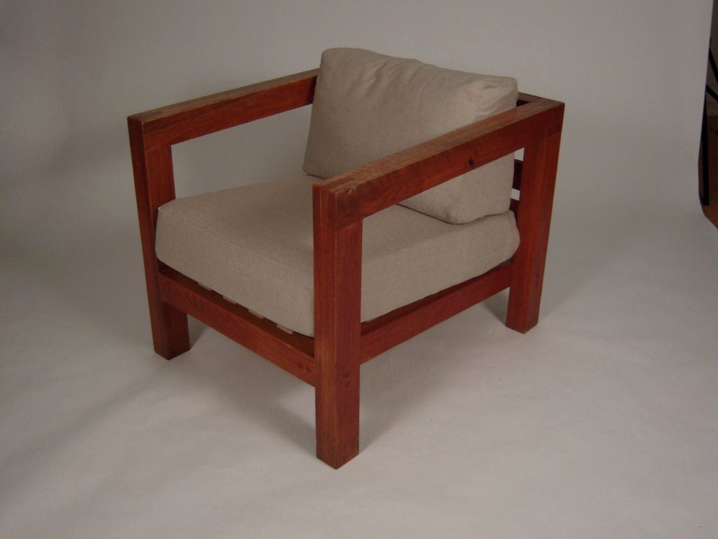 Large Oak Cube Chair, c. 1970s 5