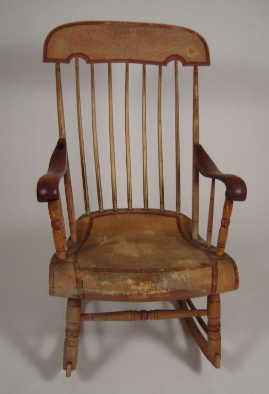 19th Century American Country Painted Rocking Chair 1
