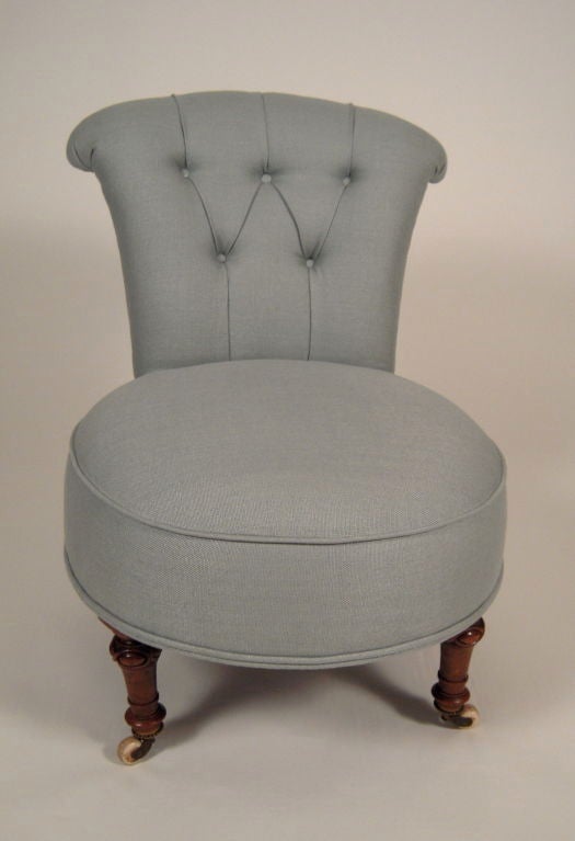 American 19th Century Walnut Slipper Chair