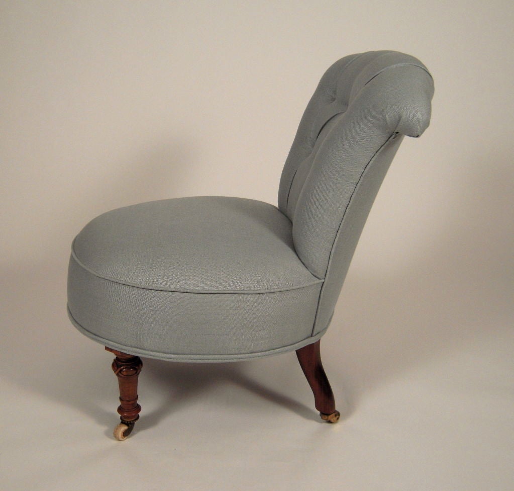19th Century Walnut Slipper Chair 1
