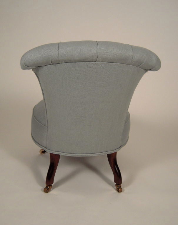 19th Century Walnut Slipper Chair 2