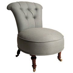 19th Century Walnut Slipper Chair