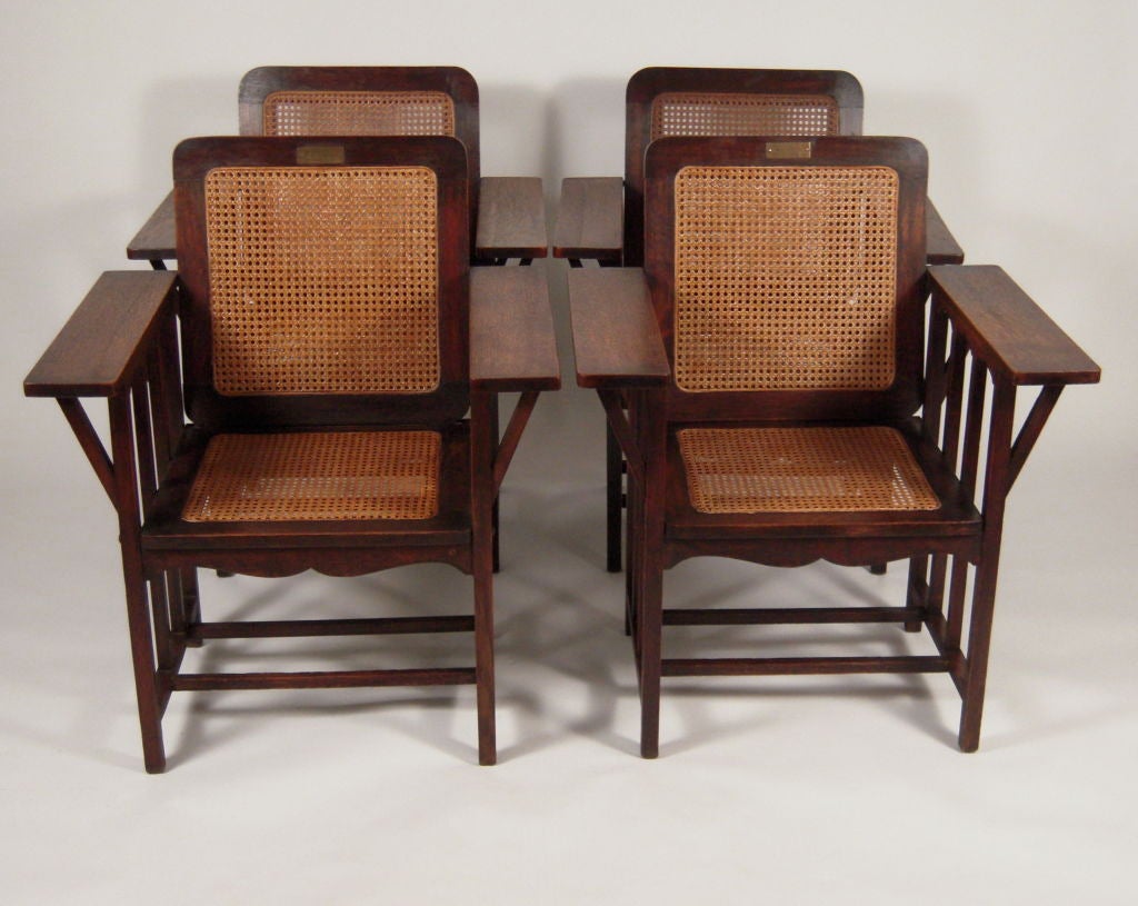 American Set of 4 Arts & Crafts Chairs Designed by David Kendall, c. 1894