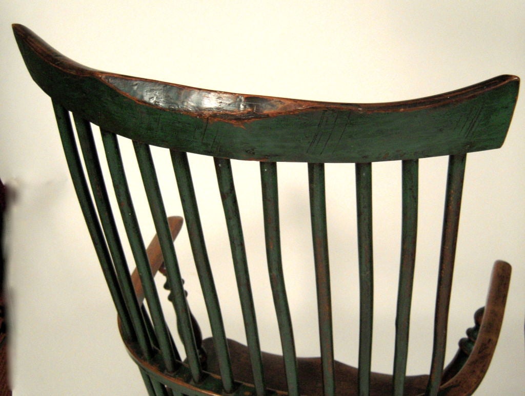 Green Painted Comb Back Windsor Chair 6