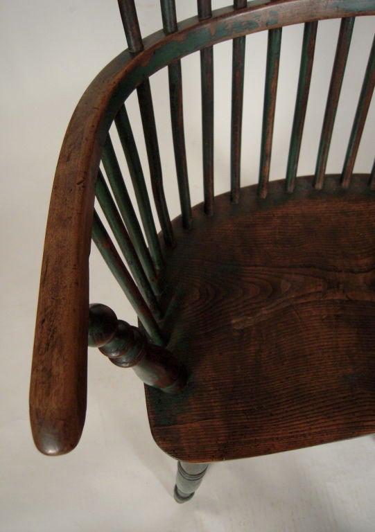 Green Painted Comb Back Windsor Chair 1