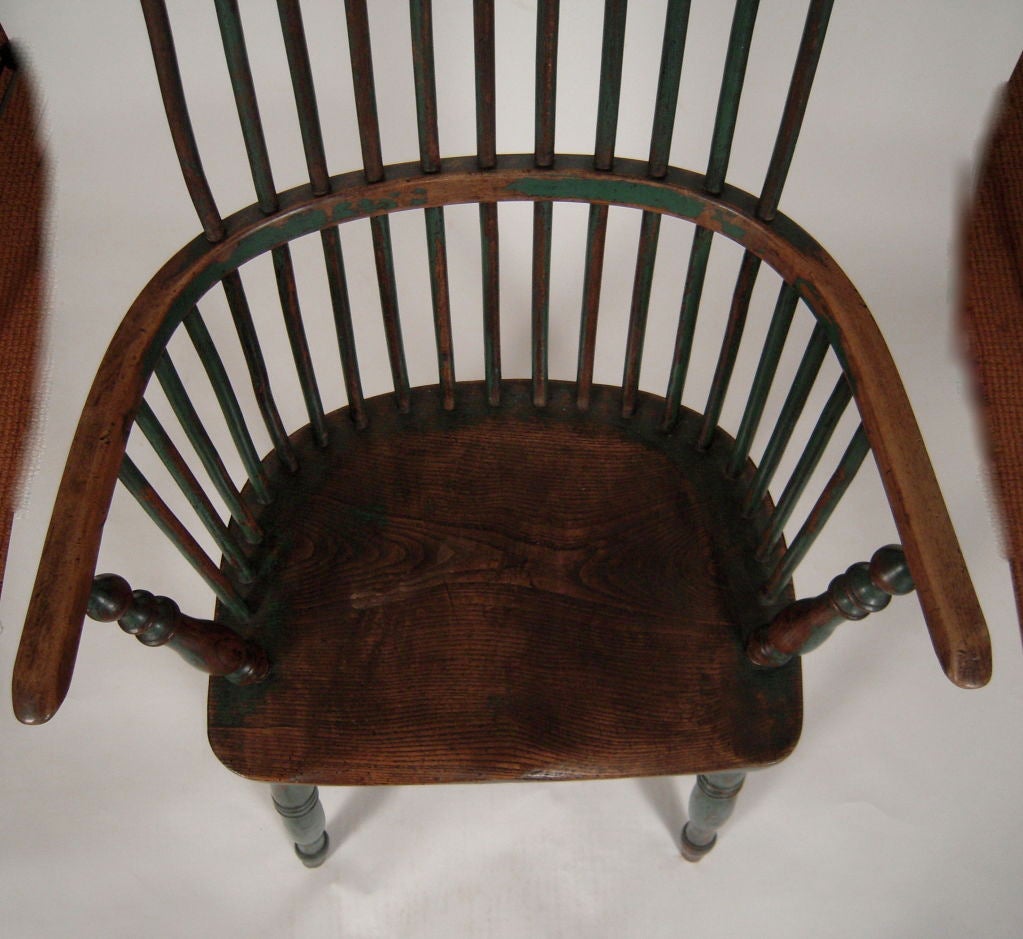 Green Painted Comb Back Windsor Chair 2