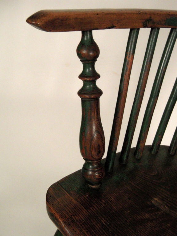 Green Painted Comb Back Windsor Chair 3