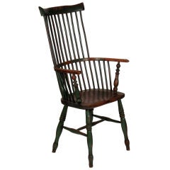 Antique Green Painted Comb Back Windsor Chair