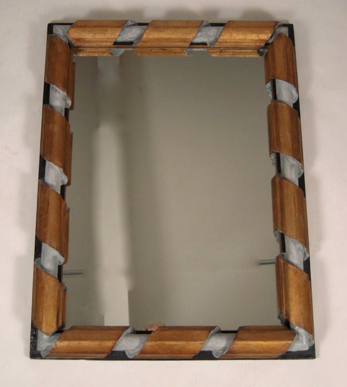 Unusual Carved and Gilded "Ribbon" Frame with Mirror