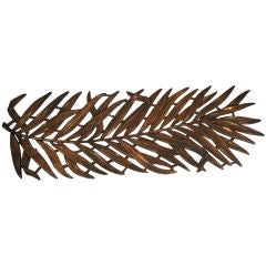 Gilt Bronze Palm Frond Architectural Ornament, 32"