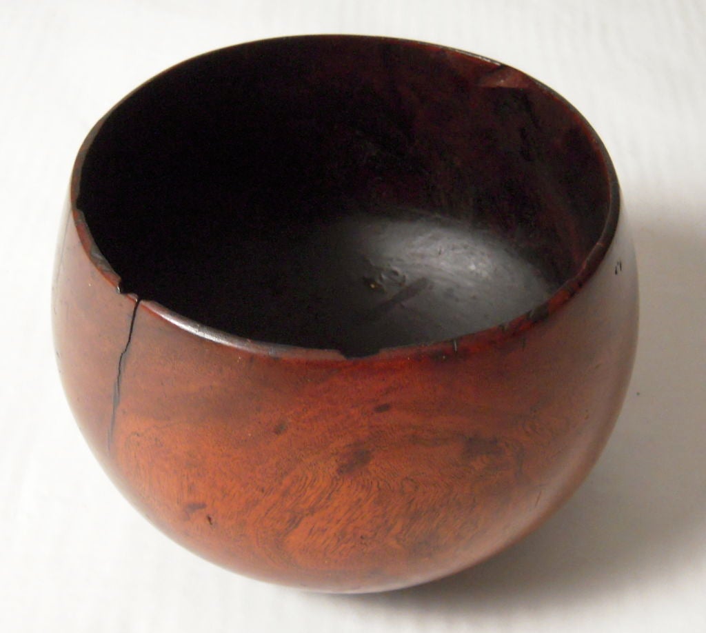 American Rare Antique Hawaiian Kou Umeke Calabash Poi Bowl