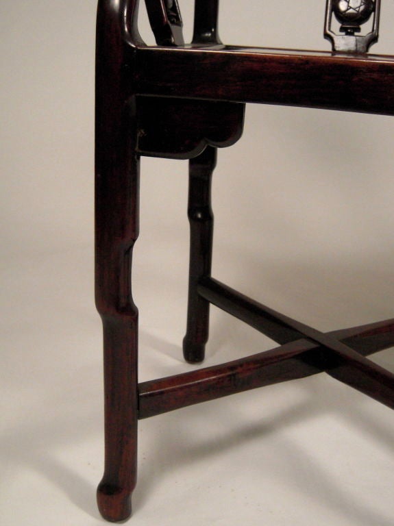 Set of 8 19th C Chinese Rosewood or Hong Mu Wood Dining Chairs 6