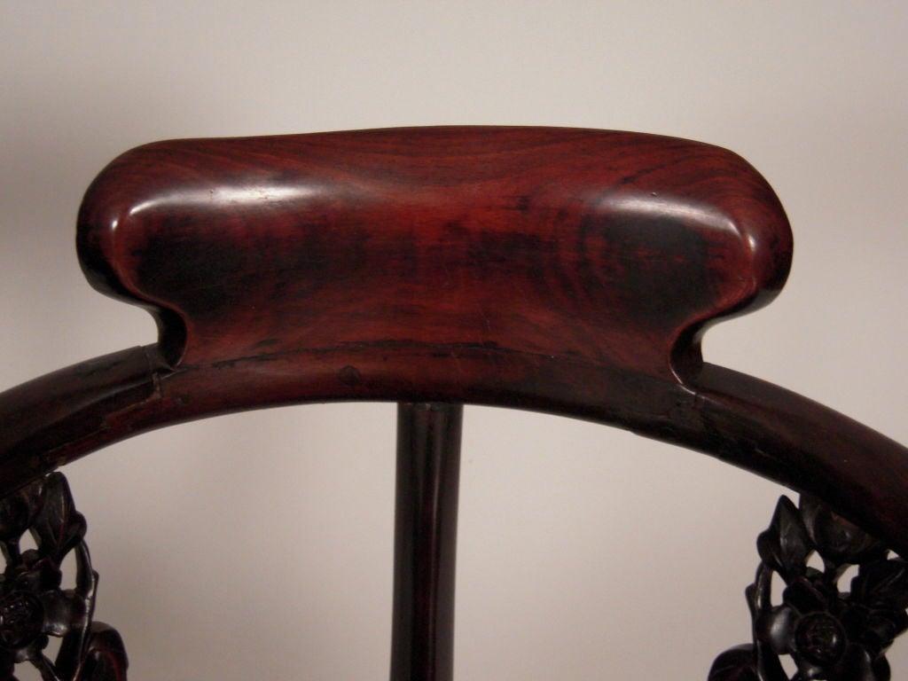 Set of 8 19th C Chinese Rosewood or Hong Mu Wood Dining Chairs 5