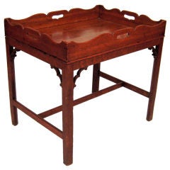 English Provincial Chippendale Tray Top Table