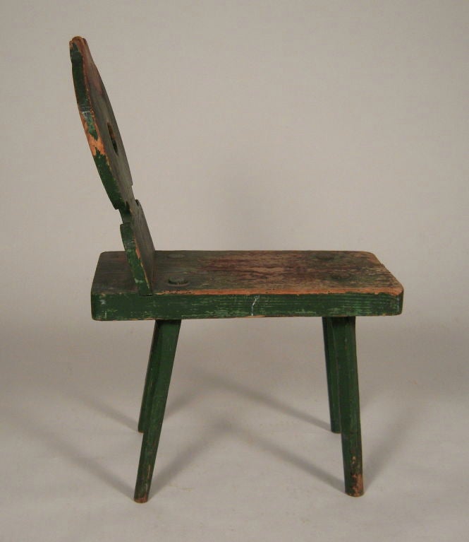 American Diminutive 19th Century Country Chair or Side Table