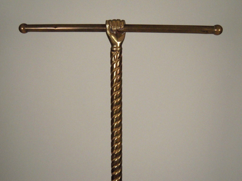 A Brass Hand Clothing Valet or Coat Rack 4