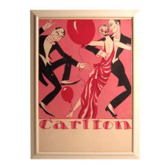 Antique Rare 1924 Original Swiss Carlton Dancers Poster