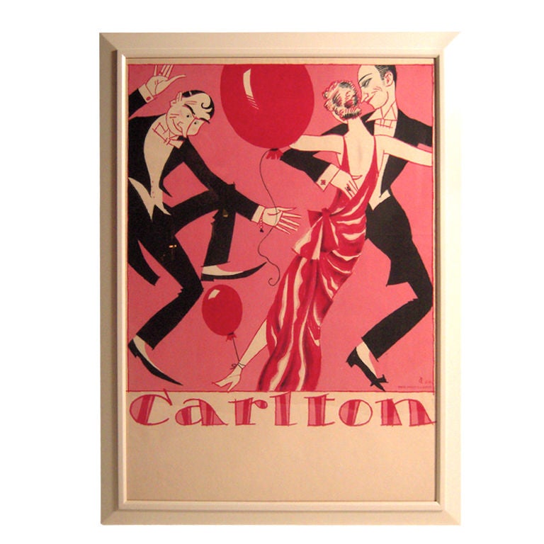 Rare 1924 Original Swiss Carlton Dancers Poster