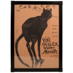 Vintage Swiss Cat Cabaret Poster