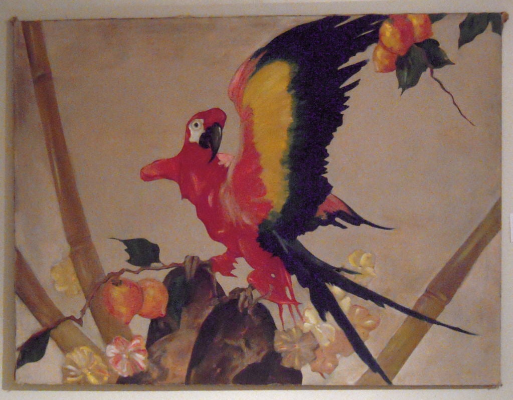 Large Decorative Scarlet Macaw Parrot Painting by Stark Davis 2