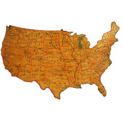 Vintage Vereinigte Staaten Schulzimmer Karte auf dem Brett montiert