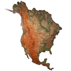 Retro North America Schoolroom  Map Mounted on Board