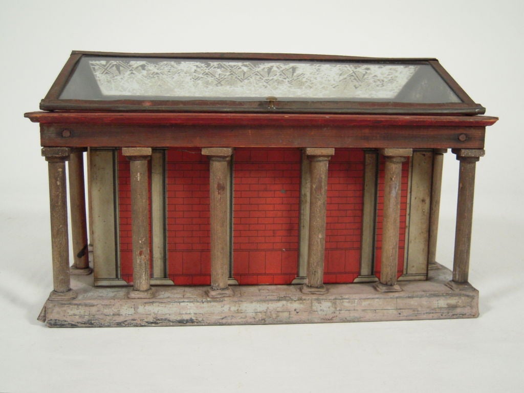 Wood Rare 19th Century English Classical Temple Breadbox!