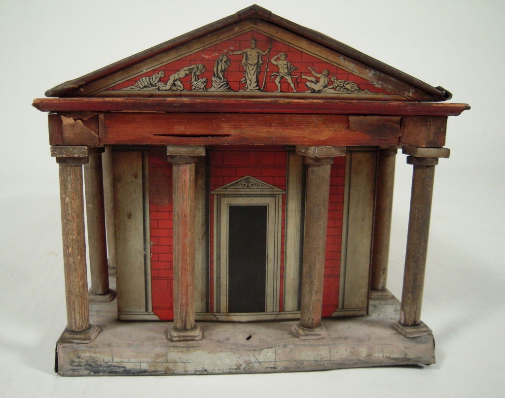 Rare 19th Century English Classical Temple Breadbox! 1