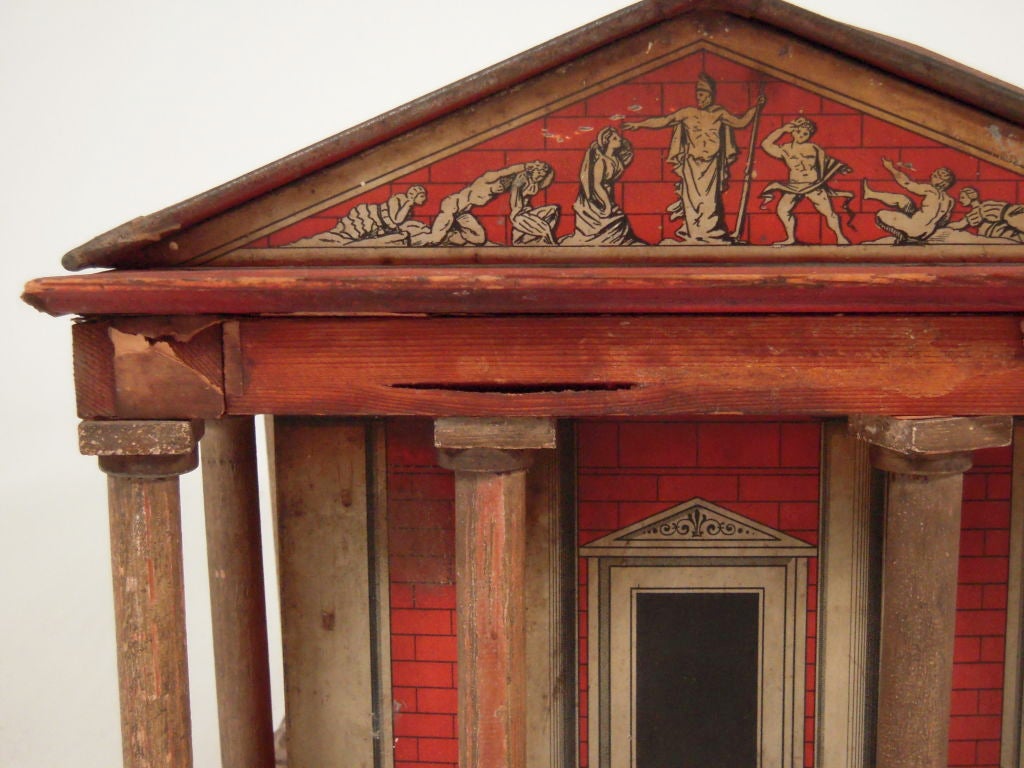 Rare 19th Century English Classical Temple Breadbox! 2