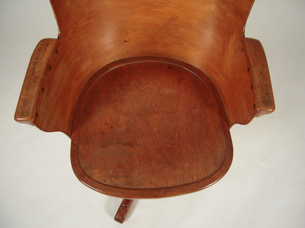 Mid-20th Century Unusual Stylish Bentwood Office Chair