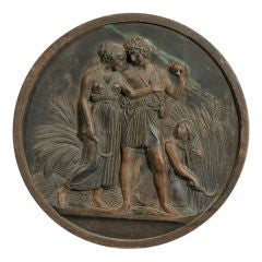 19th Century Neoclassical Architectural Harvest Themed Roundel