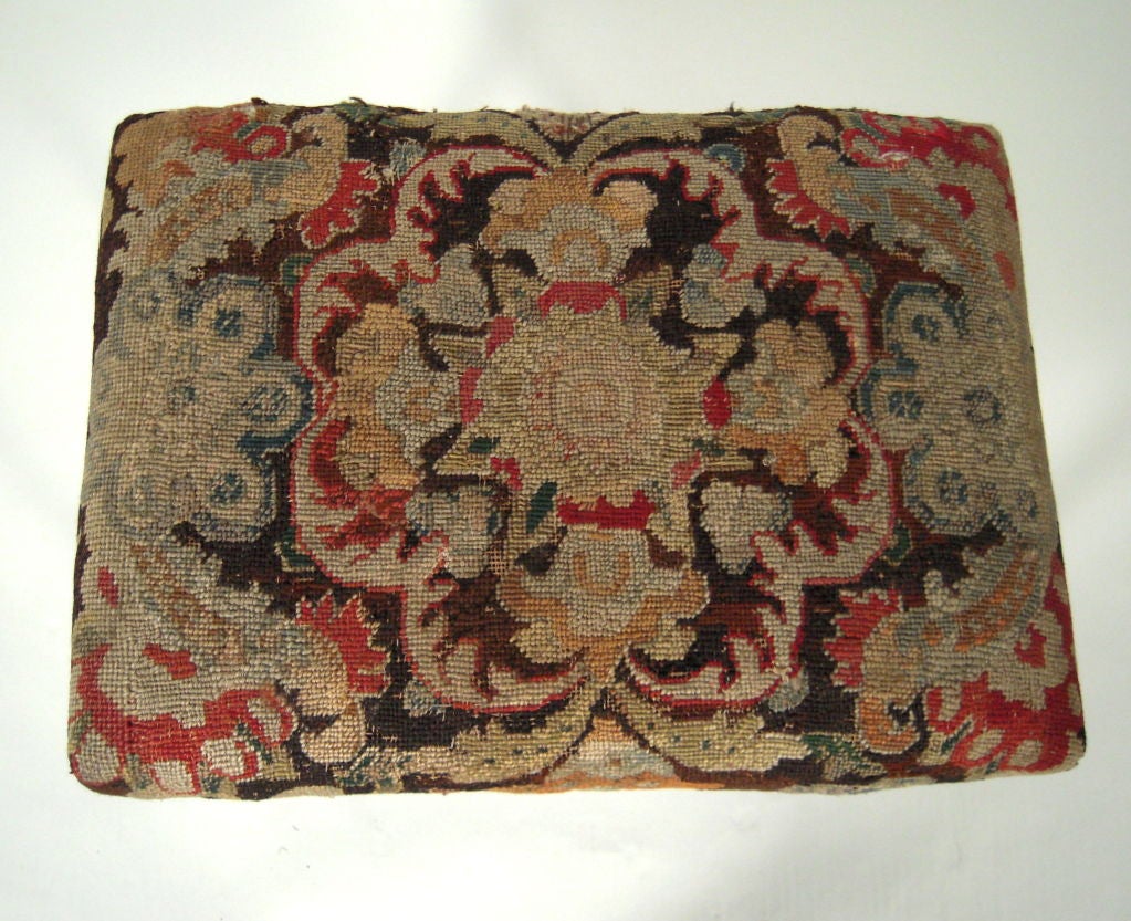 English Jacobean Style Tapestry Stool