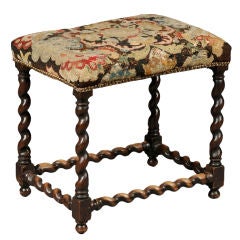 Jacobean Style Tapestry Stool