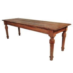 American 19th Century Farm Table in Chestnut