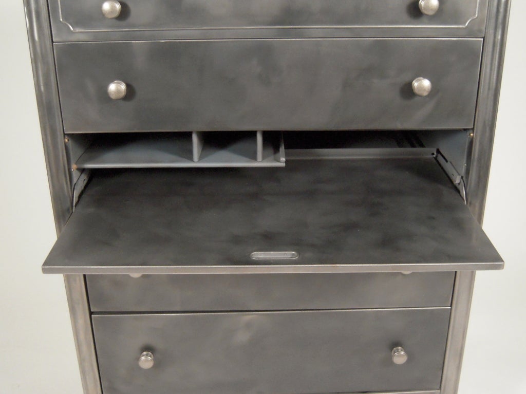 Vintage Steel Chest of Drawers with Built In Fall Front Desk 1