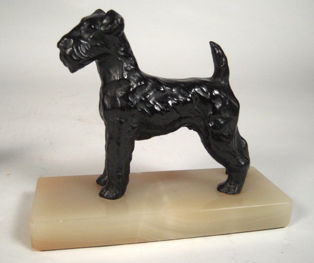 Cast Pair of Terrier Bookends