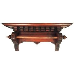 Renaissance Revival Hanging Wall Shelf in Walnut, c. 1880