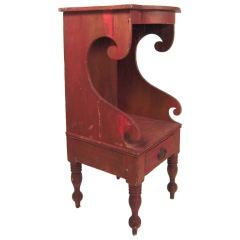 Antique Charming 19th Century Red Painted Wash Stand Side Table